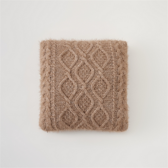 91家纺网 家纺一手货源 找家纺 暖绵绵家纺 2025新款弗罗瑟抱枕套 弗罗瑟-驼色