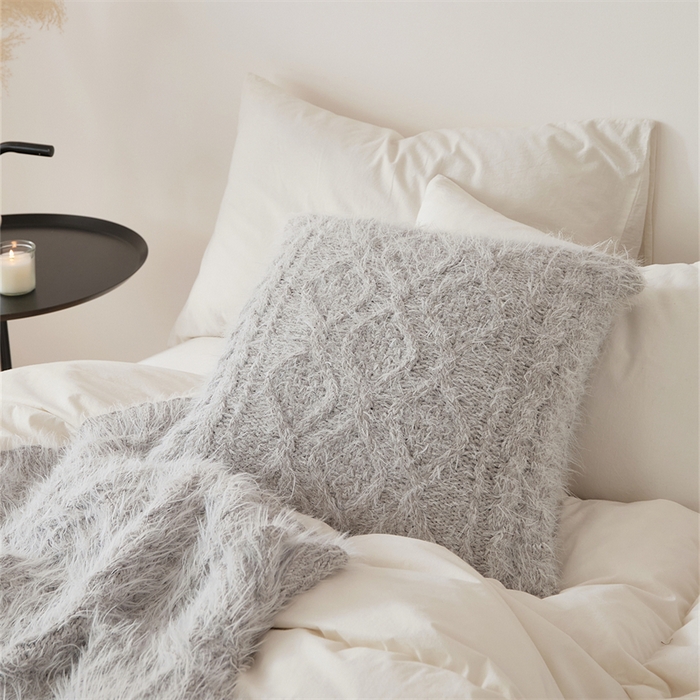 91家纺网 家纺一手货源 找家纺 暖绵绵家纺 2025新款弗罗瑟抱枕套 弗罗瑟-银灰