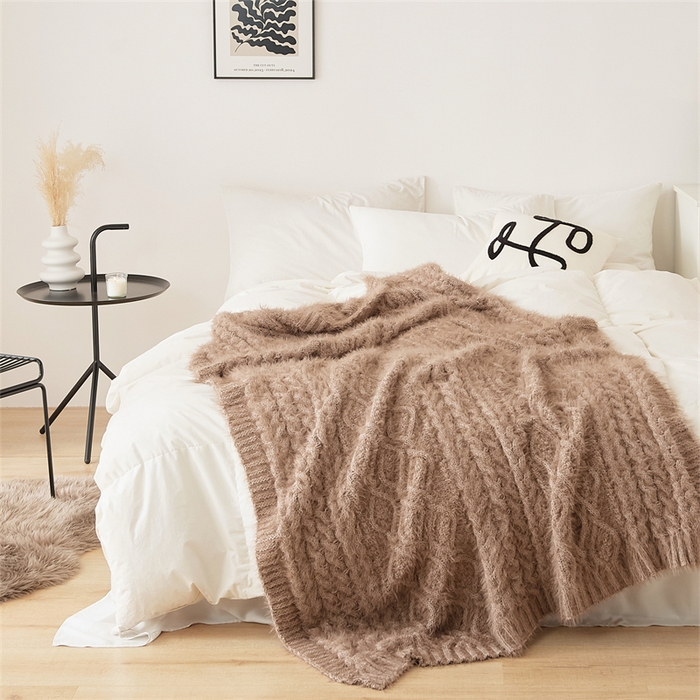 91家纺网 家纺一手货源 找家纺 （总）暖绵绵家纺 2025新款针织盖毯--弗罗瑟