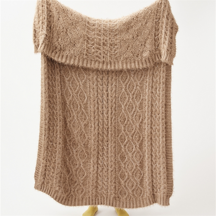 91家纺网 家纺一手货源 找家纺 （总）暖绵绵家纺 2025新款针织盖毯--弗罗瑟