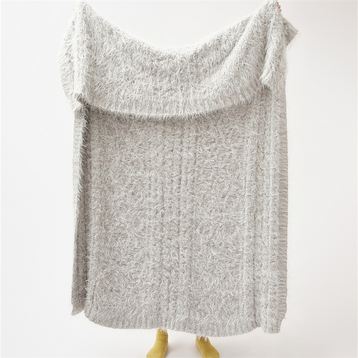 91家纺网 家纺一手货源 找家纺 暖绵绵家纺 2025新款针织盖毯--弗罗瑟 弗罗瑟-银灰