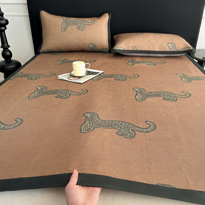 91家纺网 家纺一手货源 找家纺 久云居 2025新款凉感冰藤凉席三件套凉席席子 中古豹