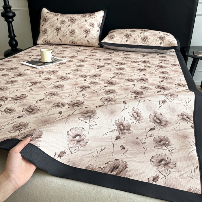 久云居 2025新款凉感冰藤凉席三件套凉席席子 花样年华