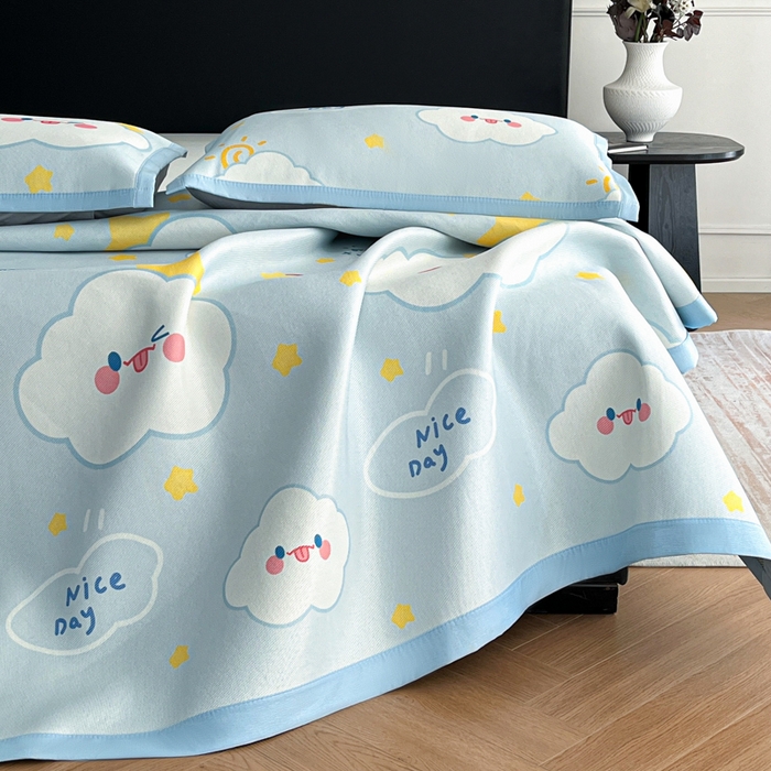 91家纺网 家纺一手货源 找家纺 久云居 2025新款凉感冰藤凉席三件套凉席席子 萌朵