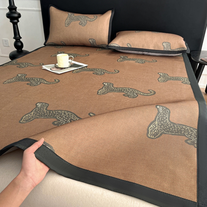 久云居 2025新款凉感冰藤凉席三件套凉席席子 中古豹