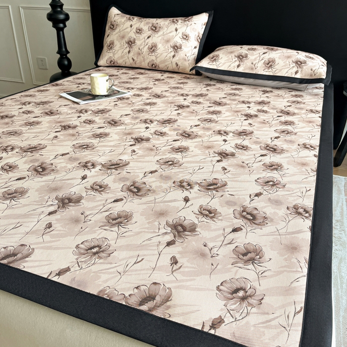 91家纺网 家纺一手货源 找家纺 久云居 2025新款凉感冰藤凉席三件套凉席席子 花样年华