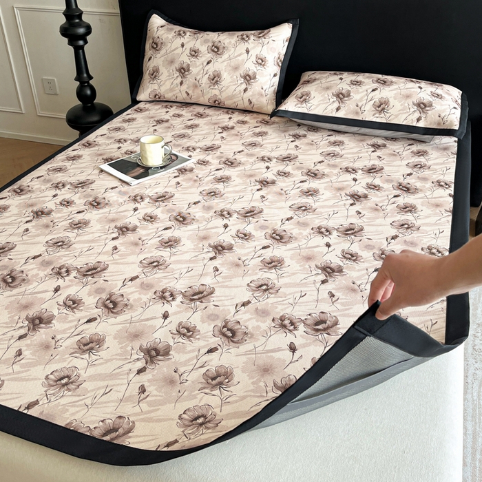 91家纺网 家纺一手货源 找家纺 久云居 2025新款凉感冰藤凉席三件套凉席席子 花样年华