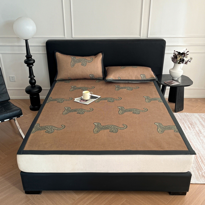 91家纺网 家纺一手货源 找家纺 久云居 2025新款凉感冰藤凉席三件套凉席席子 中古豹