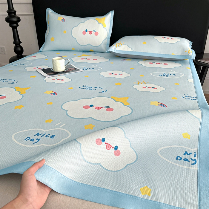 久云居 2025新款凉感冰藤凉席三件套凉席席子 萌朵