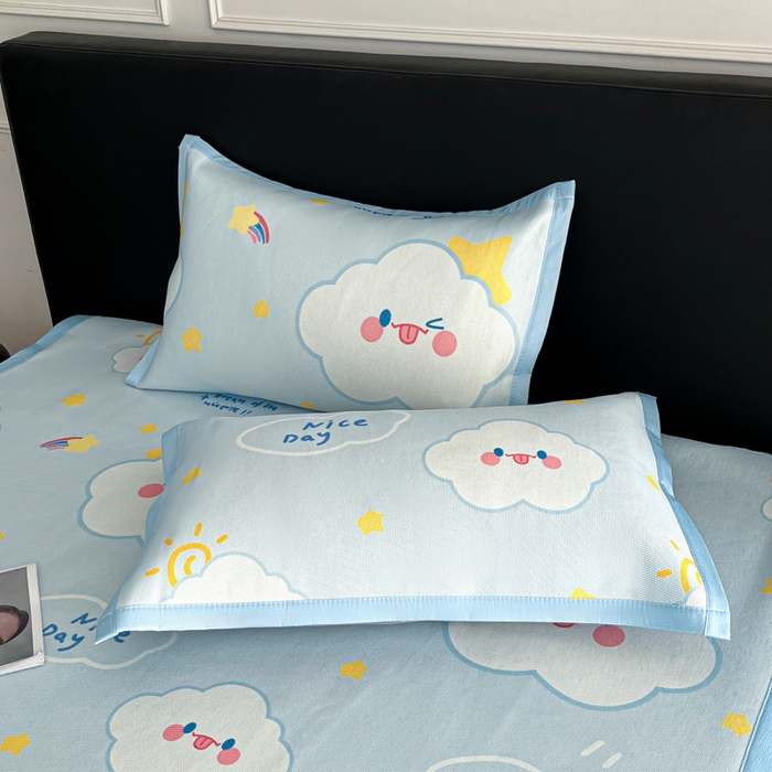 91家纺网 家纺一手货源 找家纺 久云居 2025新款凉感冰藤凉席三件套凉席席子 萌朵