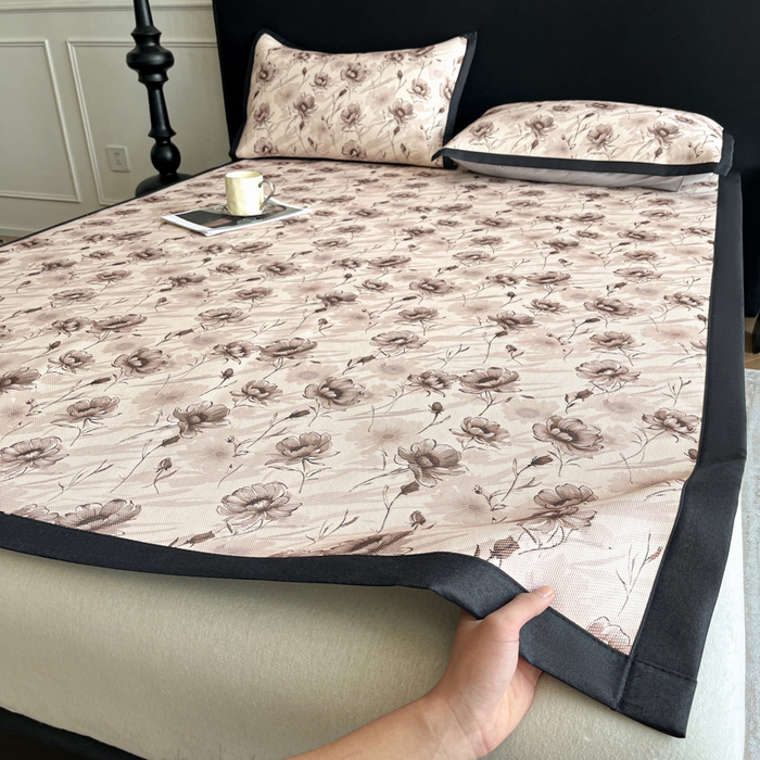 91家纺网 家纺一手货源 找家纺 久云居 2025新款凉感冰藤凉席三件套凉席席子 花样年华