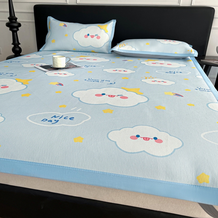 91家纺网 家纺一手货源 找家纺 久云居 2025新款凉感冰藤凉席三件套凉席席子 萌朵