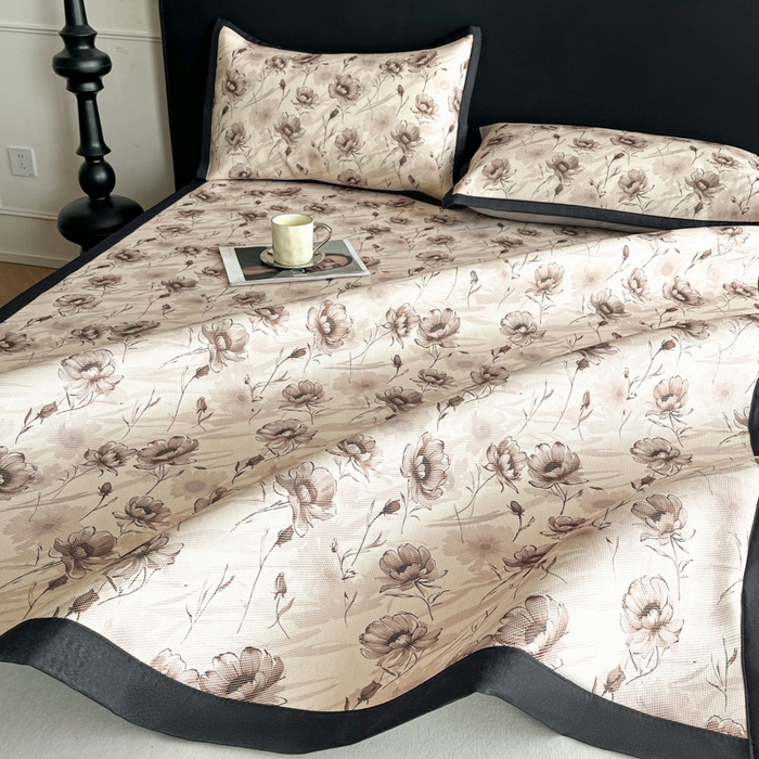 91家纺网 家纺一手货源 找家纺 久云居 2025新款凉感冰藤凉席三件套凉席席子 花样年华