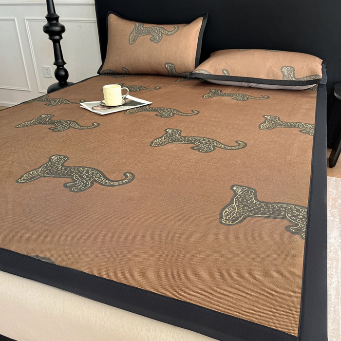 91家纺网 家纺一手货源 找家纺 久云居 2025新款凉感冰藤凉席三件套凉席席子 中古豹