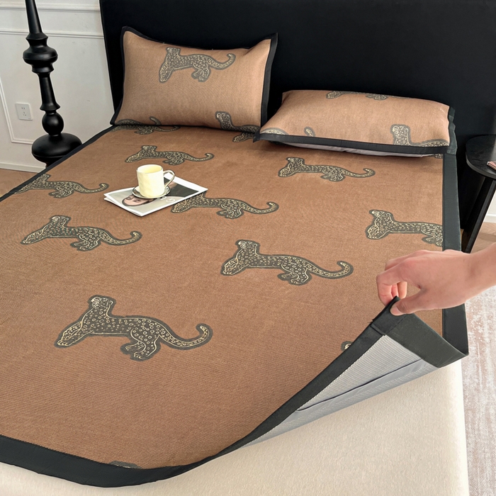 91家纺网 家纺一手货源 找家纺 久云居 2025新款凉感冰藤凉席三件套凉席席子 中古豹