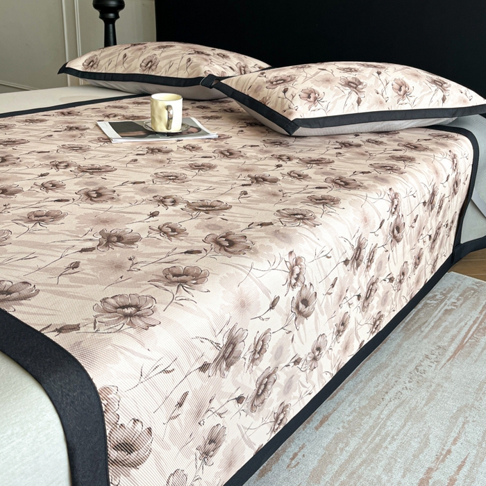 91家纺网 家纺一手货源 找家纺 久云居 2025新款凉感冰藤凉席三件套凉席席子 花样年华