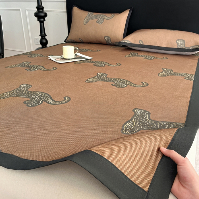 91家纺网 家纺一手货源 找家纺 久云居 2025新款凉感冰藤凉席三件套凉席席子 中古豹