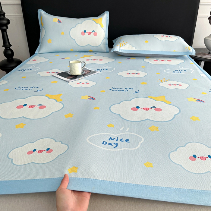 91家纺网 家纺一手货源 找家纺 久云居 2025新款凉感冰藤凉席三件套凉席席子 萌朵