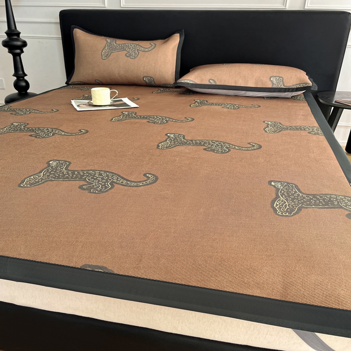 91家纺网 家纺一手货源 找家纺 久云居 2025新款凉感冰藤凉席三件套凉席席子 中古豹