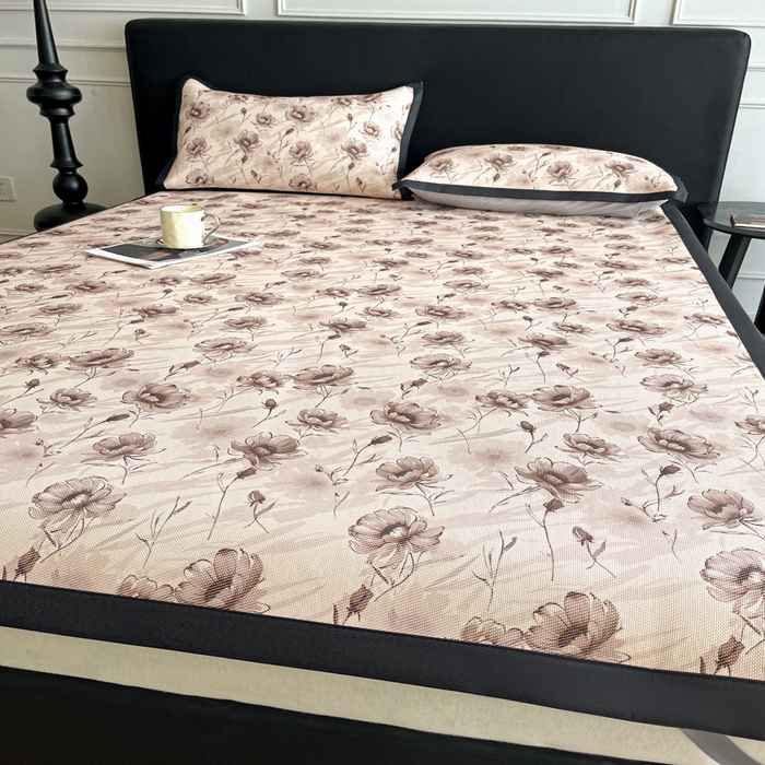 91家纺网 家纺一手货源 找家纺 久云居 2025新款凉感冰藤凉席三件套凉席席子 花样年华