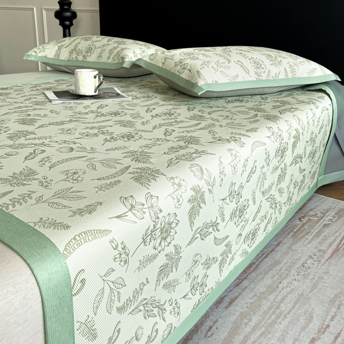 91家纺网 家纺一手货源 找家纺 久云居 2025新款凉感冰藤凉席三件套凉席席子 绿野仙踪