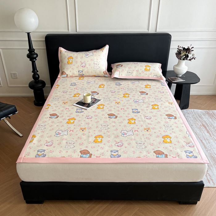 91家纺网 家纺一手货源 找家纺 久云居 2025新款凉感冰藤凉席三件套凉席席子 动物乐园