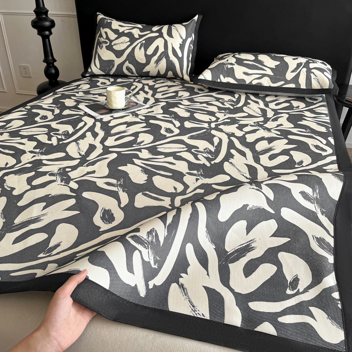 久云居 2025新款凉感冰藤凉席三件套凉席席子 水墨江南