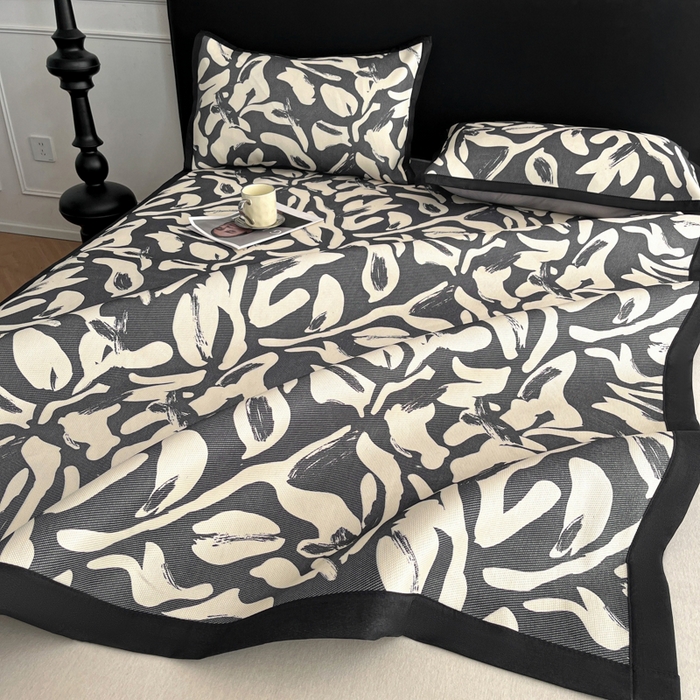 91家纺网 家纺一手货源 找家纺 久云居 2025新款凉感冰藤凉席三件套凉席席子 水墨江南