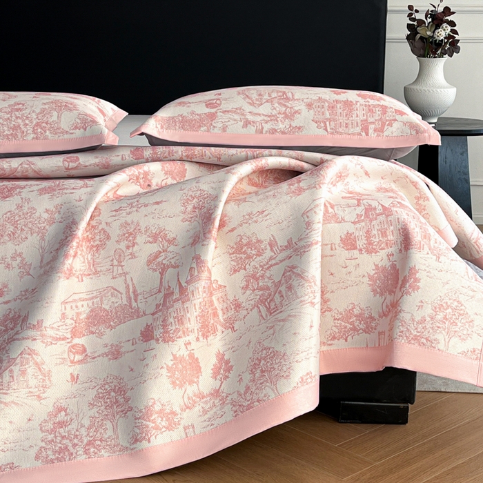 91家纺网 家纺一手货源 找家纺 久云居 2025新款凉感冰藤凉席三件套凉席席子 梦幻城堡