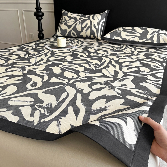 91家纺网 家纺一手货源 找家纺 久云居 2025新款凉感冰藤凉席三件套凉席席子 水墨江南