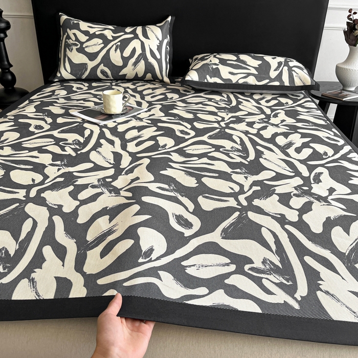 91家纺网 家纺一手货源 找家纺 久云居 2025新款凉感冰藤凉席三件套凉席席子 水墨江南