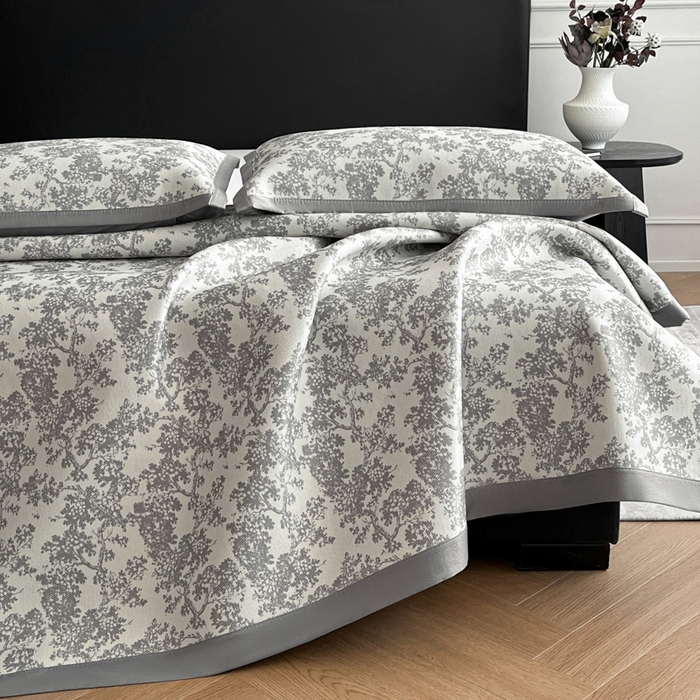 91家纺网 家纺一手货源 找家纺 久云居 2025新款凉感冰藤凉席三件套凉席席子 银灰蔓韵