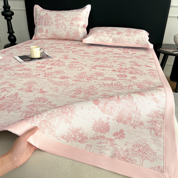 久云居 2025新款凉感冰藤凉席三件套凉席席子 梦幻城堡