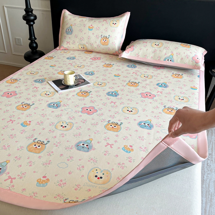 91家纺网 家纺一手货源 找家纺 久云居 2025新款凉感冰藤凉席三件套凉席席子 粘豆包