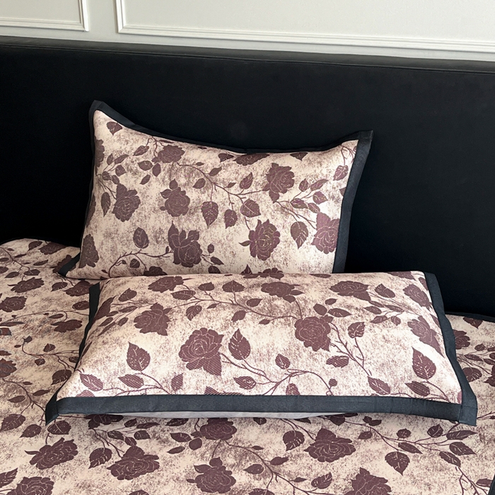 91家纺网 家纺一手货源 找家纺 久云居 2025新款凉感冰藤凉席三件套凉席席子 浪漫玫瑰