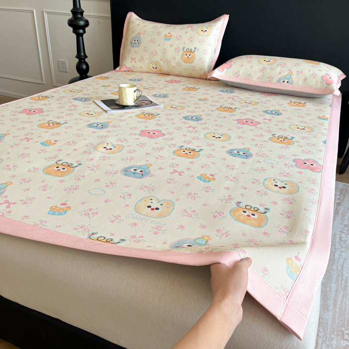 91家纺网 家纺一手货源 找家纺 久云居 2025新款凉感冰藤凉席三件套凉席席子 粘豆包