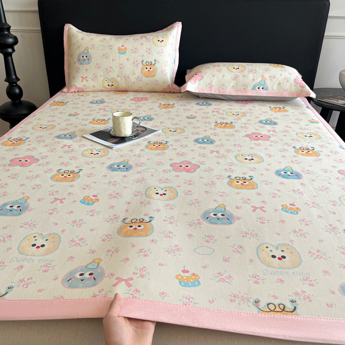 91家纺网 家纺一手货源 找家纺 久云居 2025新款凉感冰藤凉席三件套凉席席子 粘豆包