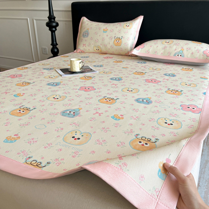 91家纺网 家纺一手货源 找家纺 久云居 2025新款凉感冰藤凉席三件套凉席席子 粘豆包