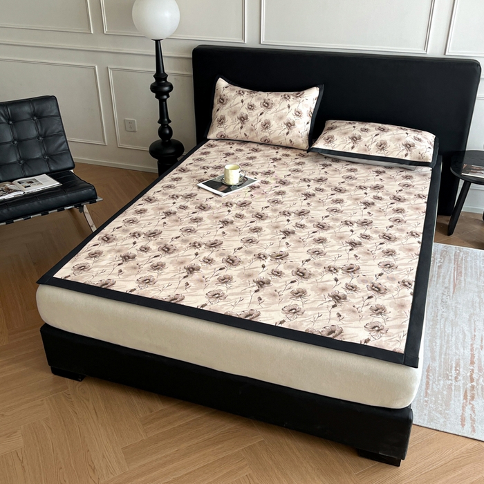 91家纺网 家纺一手货源 找家纺 久云居 2025新款凉感冰藤凉席三件套凉席席子 花样年华