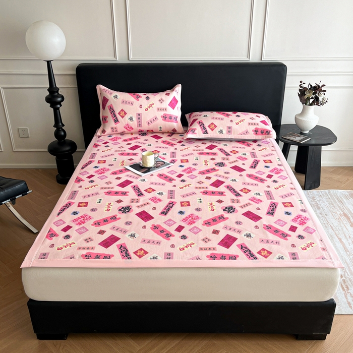 91家纺网 家纺一手货源 找家纺 久云居 2025新款凉感冰藤凉席三件套凉席席子 大吉大利