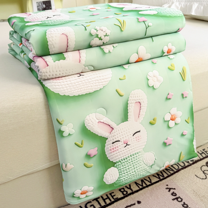 博雅 2025新款5D凉感丝夏被夏凉被空调被 5D小兔宝贝