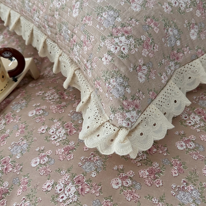 91家纺网 家纺一手货源 找家纺 奈萝家纺 2025新款全棉13372花边床盖三件套四件套纯棉花边夏被春秋被 花海玉