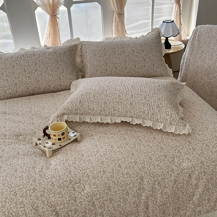 91家纺网 家纺一手货源 找家纺 奈萝家纺 2025新款全棉13372花边床盖三件套四件套纯棉花边夏被春秋被 花世界米