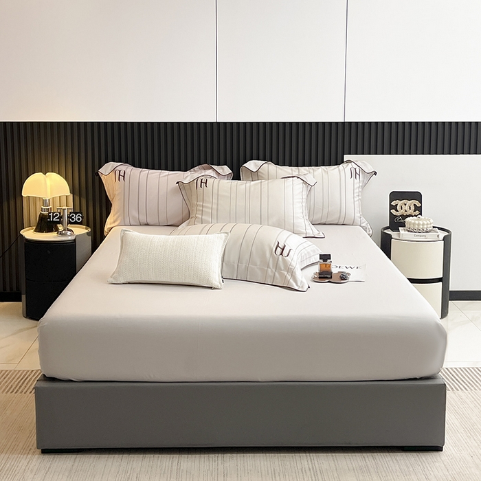 91家纺网 家纺一手货源 找家纺  2025夏季轻奢数码印花A类母婴级天丝棉印花四件套纯棉全棉高端夏季丝滑裸睡长绒棉被套真丝床上用品 艾诺-米