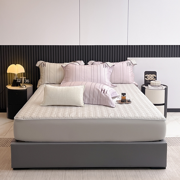 91家纺网 家纺一手货源 找家纺  2025夏季轻奢数码印花A类母婴级天丝棉印花四件套纯棉全棉高端夏季丝滑裸睡长绒棉被套真丝床上用品 艾诺-粉