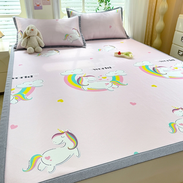 91家纺网 家纺一手货源 找家纺 518家纺 2025新款A类碳光冰丝抗菌凉席【提供买家秀】-单枕套 独角兽