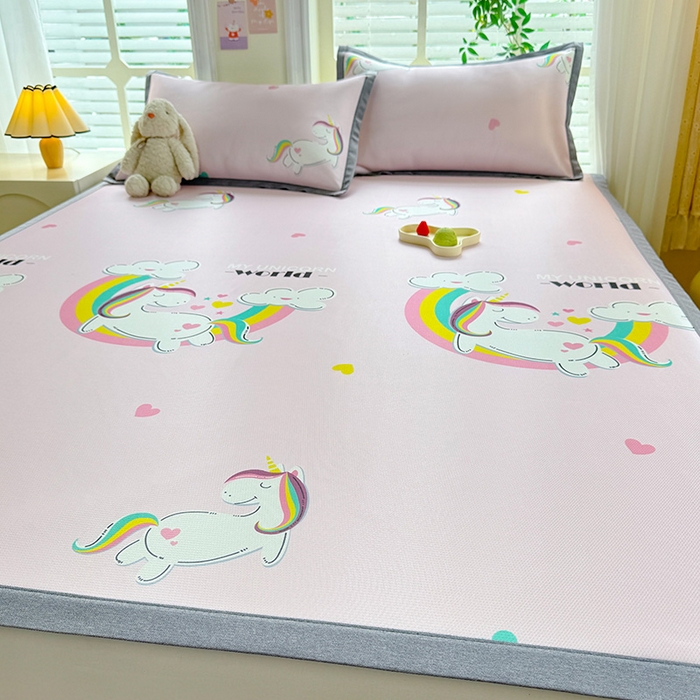 91家纺网 家纺一手货源 找家纺 518家纺 2025新款A类碳光冰丝抗菌凉席【提供买家秀】-单枕套 独角兽