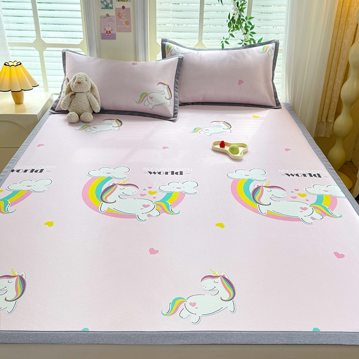 91家纺网 家纺一手货源 找家纺 518家纺 2025新款A类碳光冰丝抗菌凉席【提供买家秀】-单枕套 独角兽