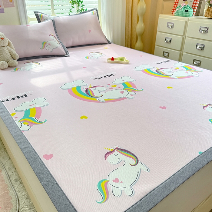 91家纺网 家纺一手货源 找家纺 518家纺 2025新款A类碳光冰丝抗菌凉席【提供买家秀】-单枕套 独角兽