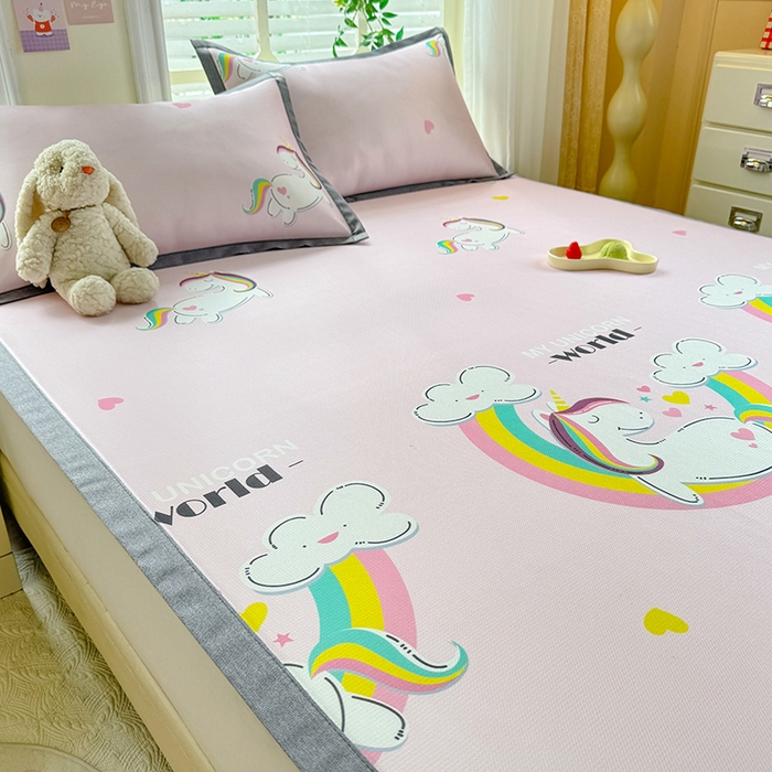 91家纺网 家纺一手货源 找家纺 518家纺 2025新款A类碳光冰丝抗菌凉席【提供买家秀】-单枕套 独角兽